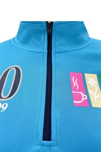 Tailor-made colorblock zipper half chest Polo design hot stamping logo mesh fabric Slim fit Slim waist Functional sweatshirt design company W220 detail view-8